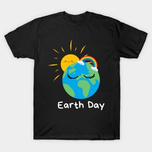 Happy Earth Day Shirt Cute Earth With Floral Earth Day 2024 T-Shirt T-Shirt